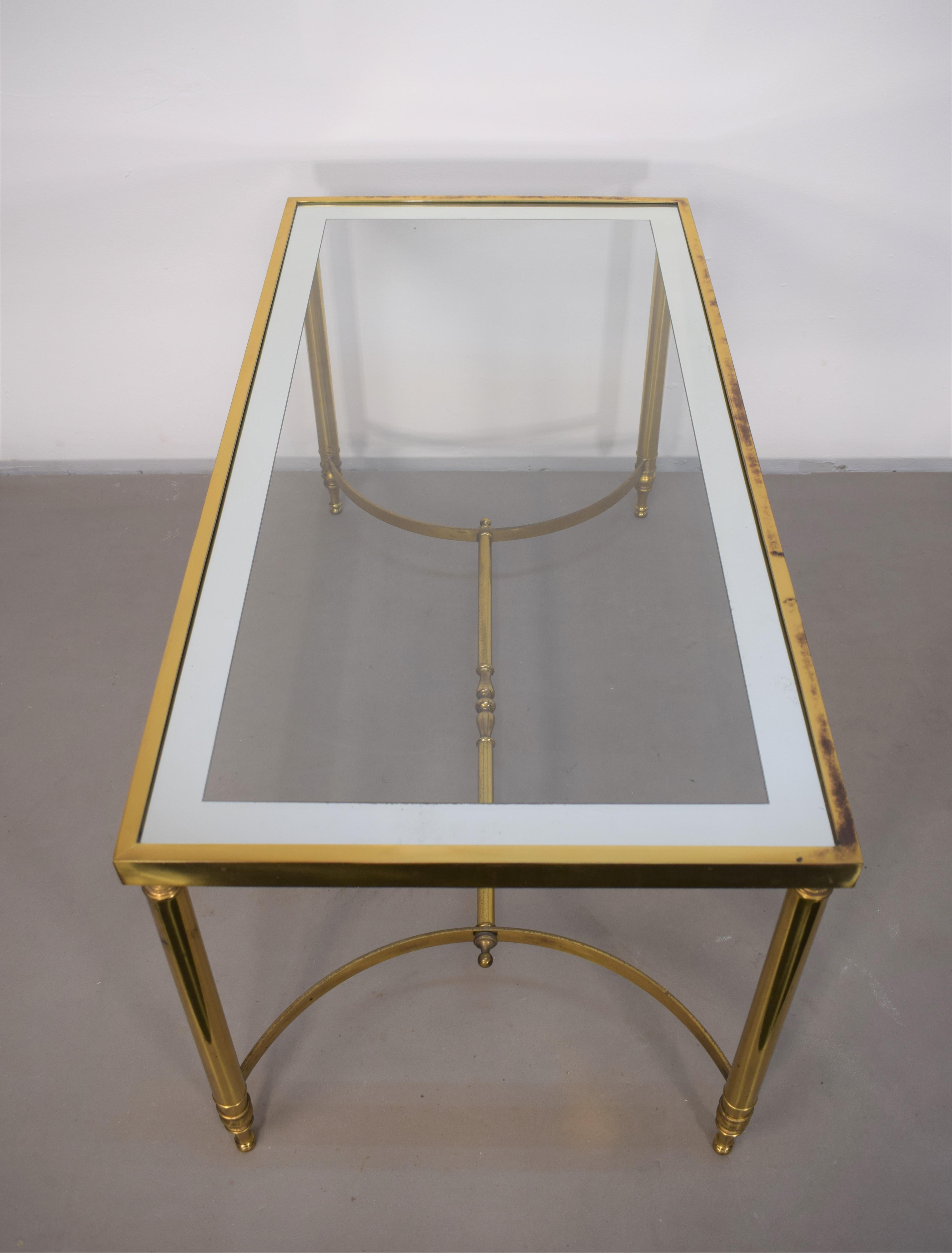 Italian Coffee Table, Brass and Glass, 1960s 6