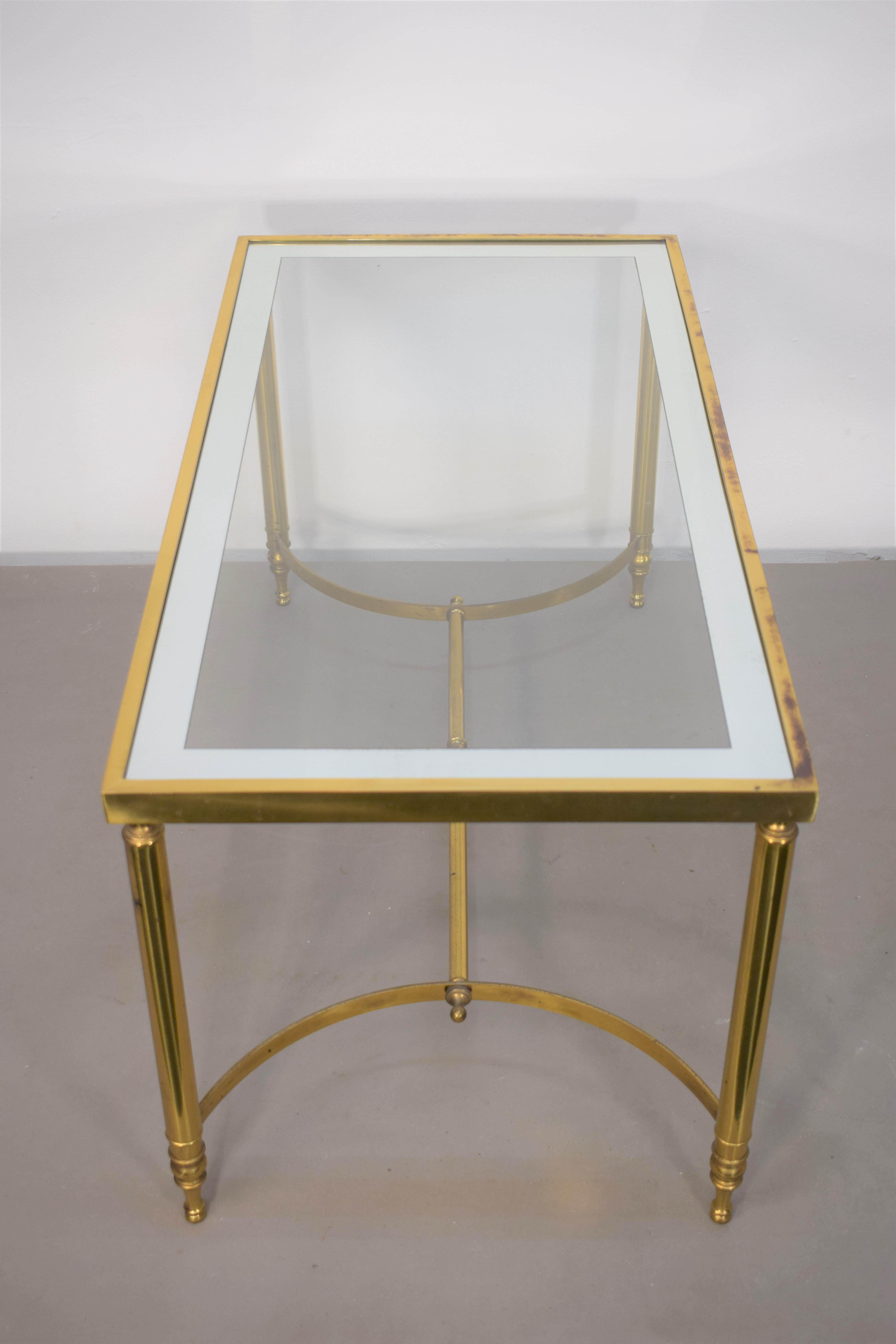 Italian Coffee Table, Brass and Glass, 1960s 1
