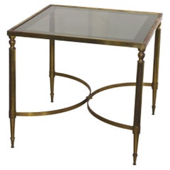Vintage Italian Coffee Table, Brass and Smoked Glass, 1950s