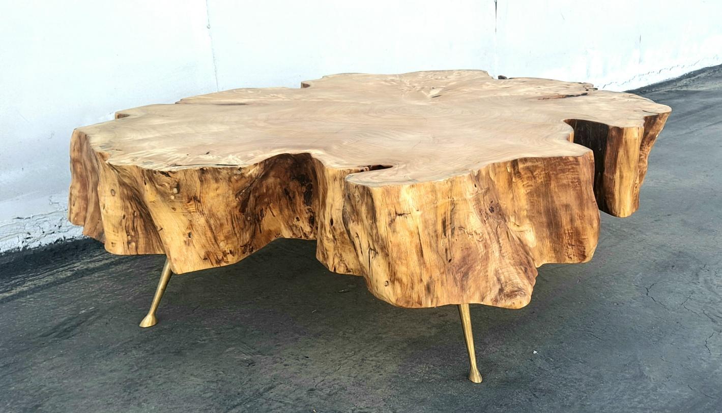 Bois Table basse italienne de Gimo Fero dans le style de Gorge Nakashima en vente