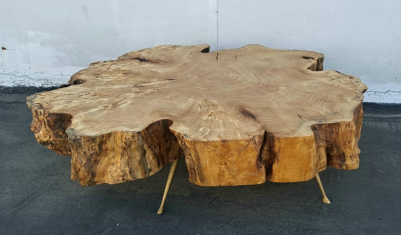Italian Coffee Table by Gimo Fero in Style of Gorge Nakashima For Sale 1