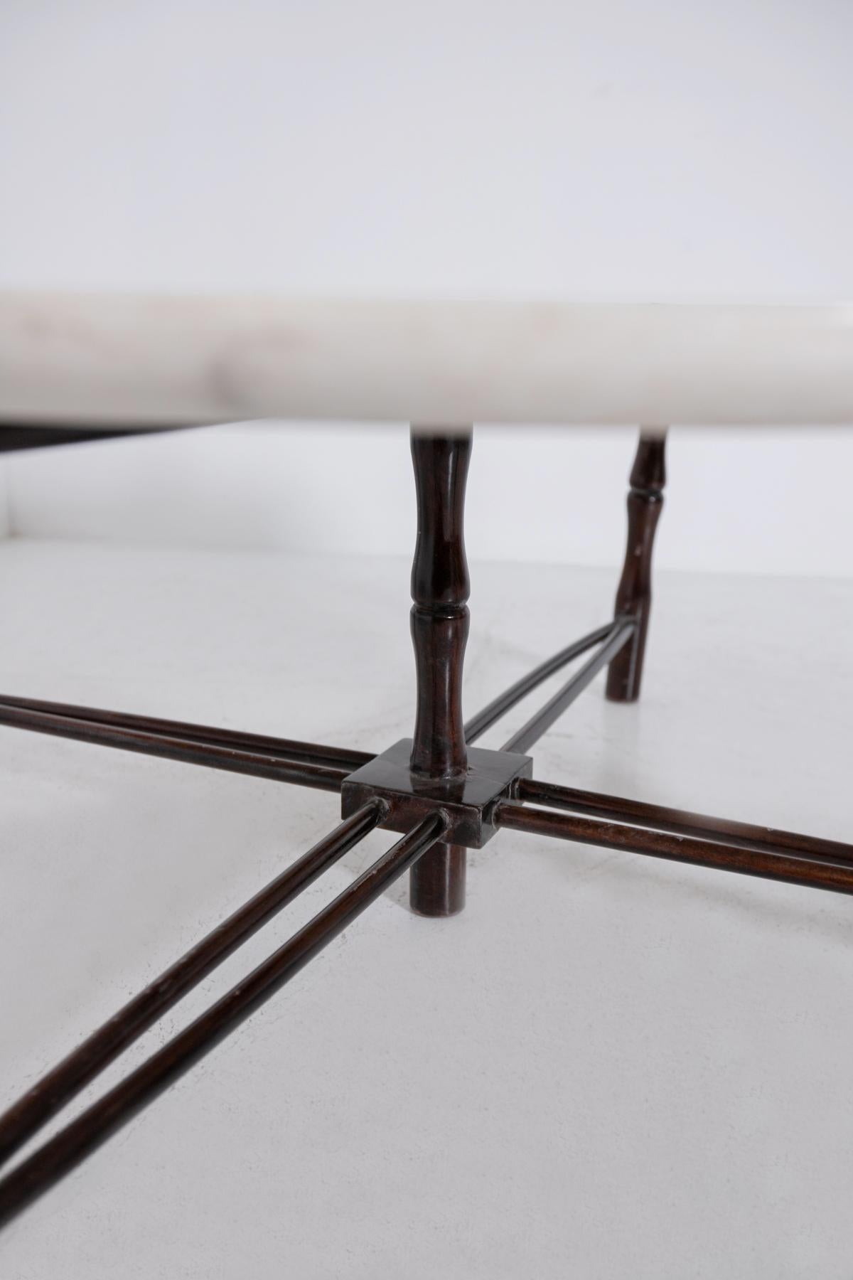 Italian Coffee Table by Giuseppe Scapinelli in Wood and Marble, 1950s For Sale 5