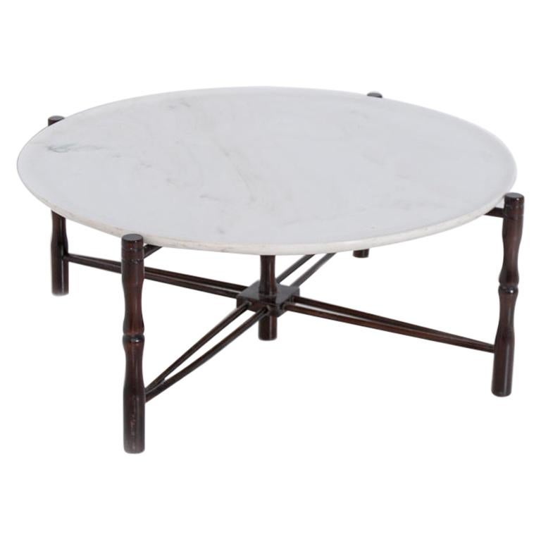 Italian Coffee Table by Giuseppe Scapinelli in Wood and Marble, 1950s