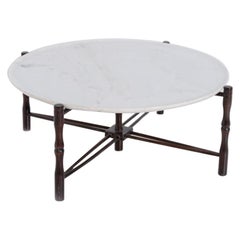 Tavolino italiano di Giuseppe Scapinelli in legno e marmo, anni '50