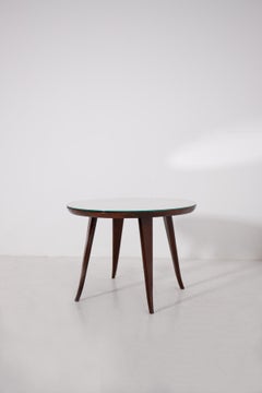 Table basse italienne de Pietro Chiesa en bois et miroir, années 1950
