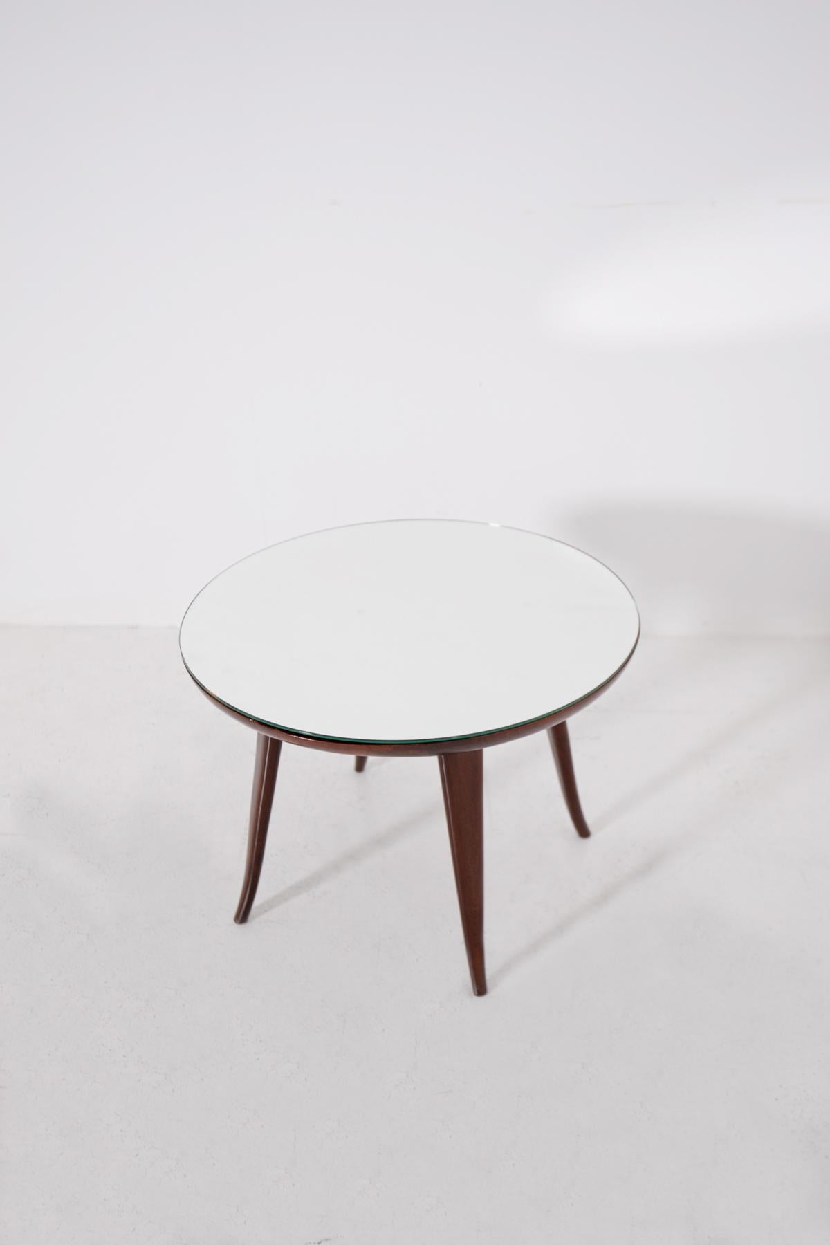 Mid-Century Modern Italian Coffee Table by Pietro Chiesa in wood and Mirror, 1950s