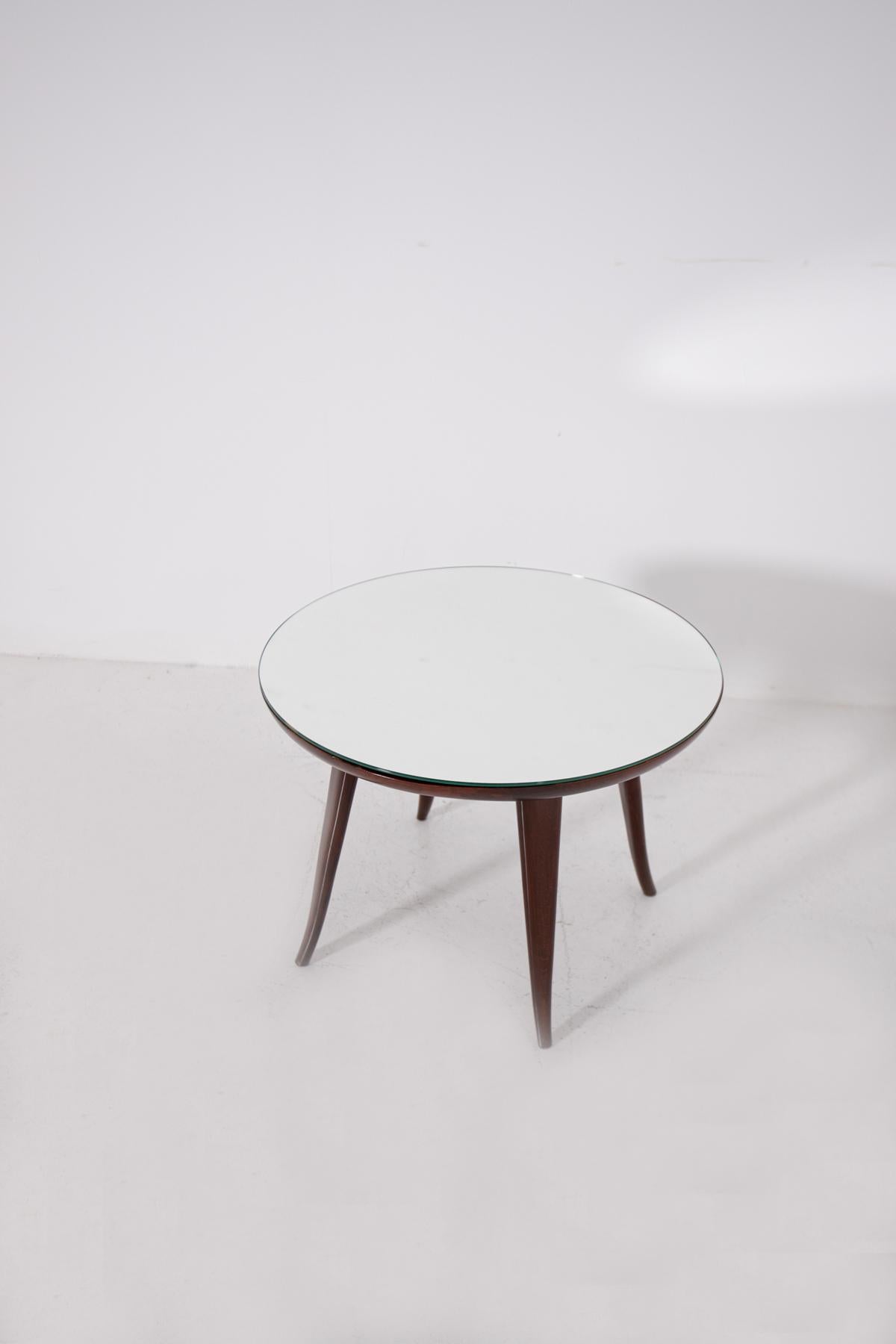 Mid-20th Century Italian Coffee Table by Pietro Chiesa in wood and Mirror, 1950s