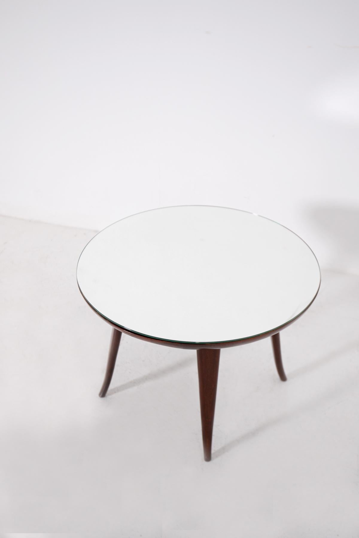 Italian Coffee Table by Pietro Chiesa in wood and Mirror, 1950s In Good Condition In Milano, IT