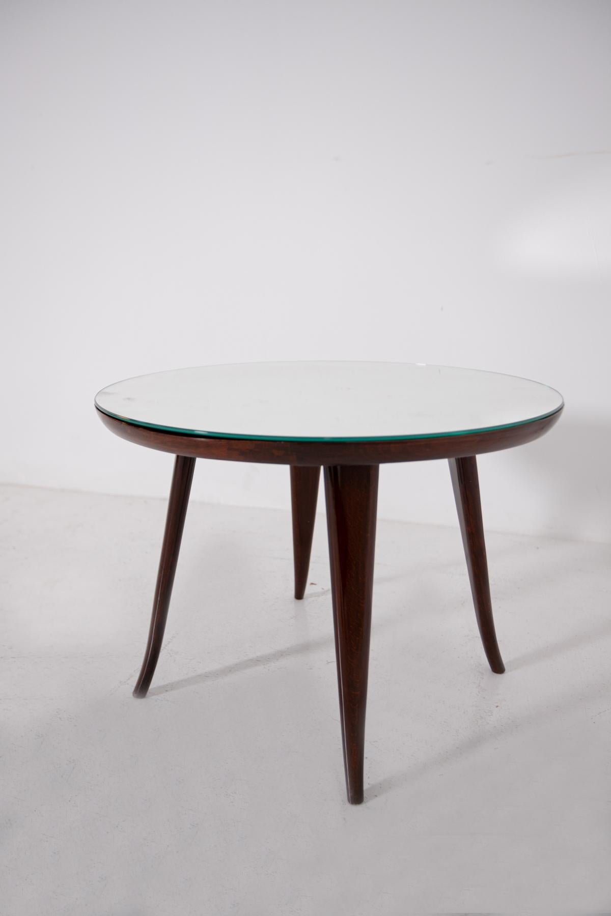 Italian Coffee Table by Pietro Chiesa in wood and Mirror, 1950s 1