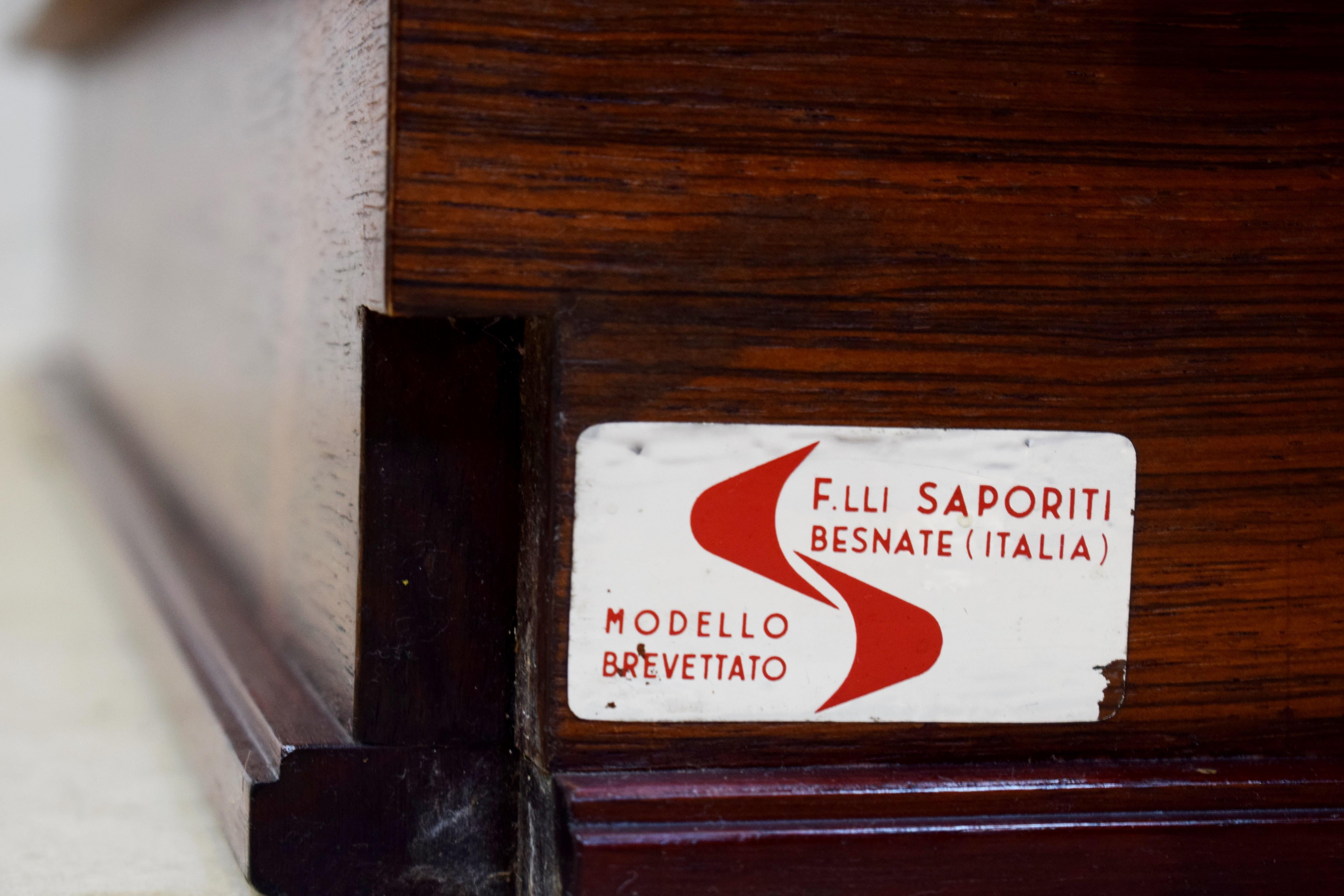 Wood Italian Coffee Table by Saporiti, 1960s For Sale