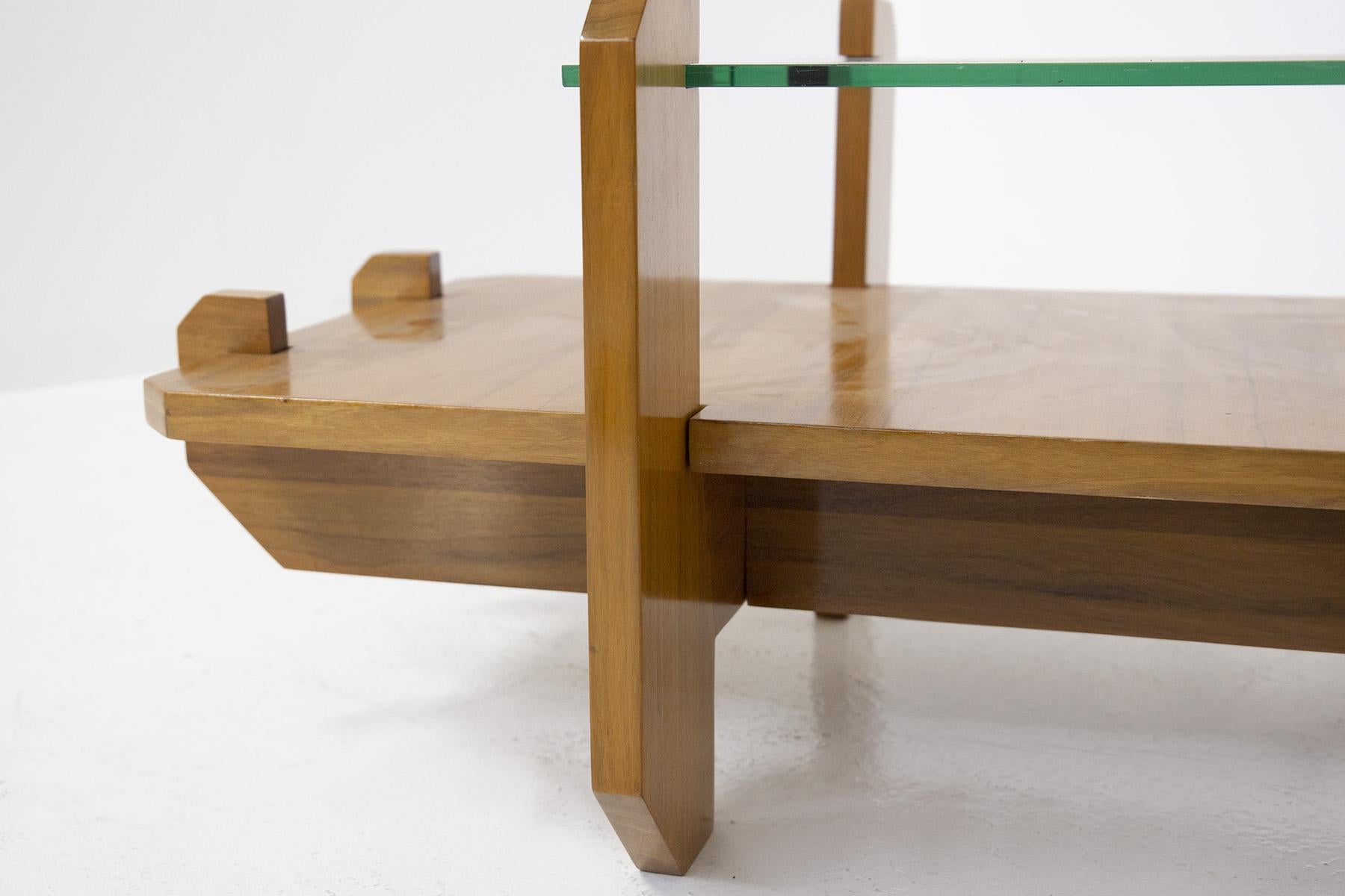Verre Table basse italienne par Vittorio Gregotti dessus verre en vente