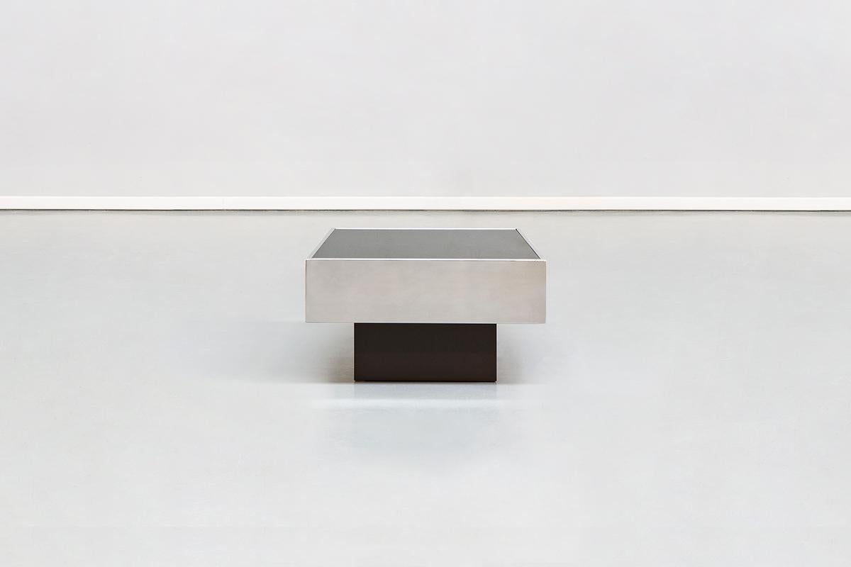 Mid-Century Modern Italian Coffee Table by Willy Rizzo for Cidue, 1970s
