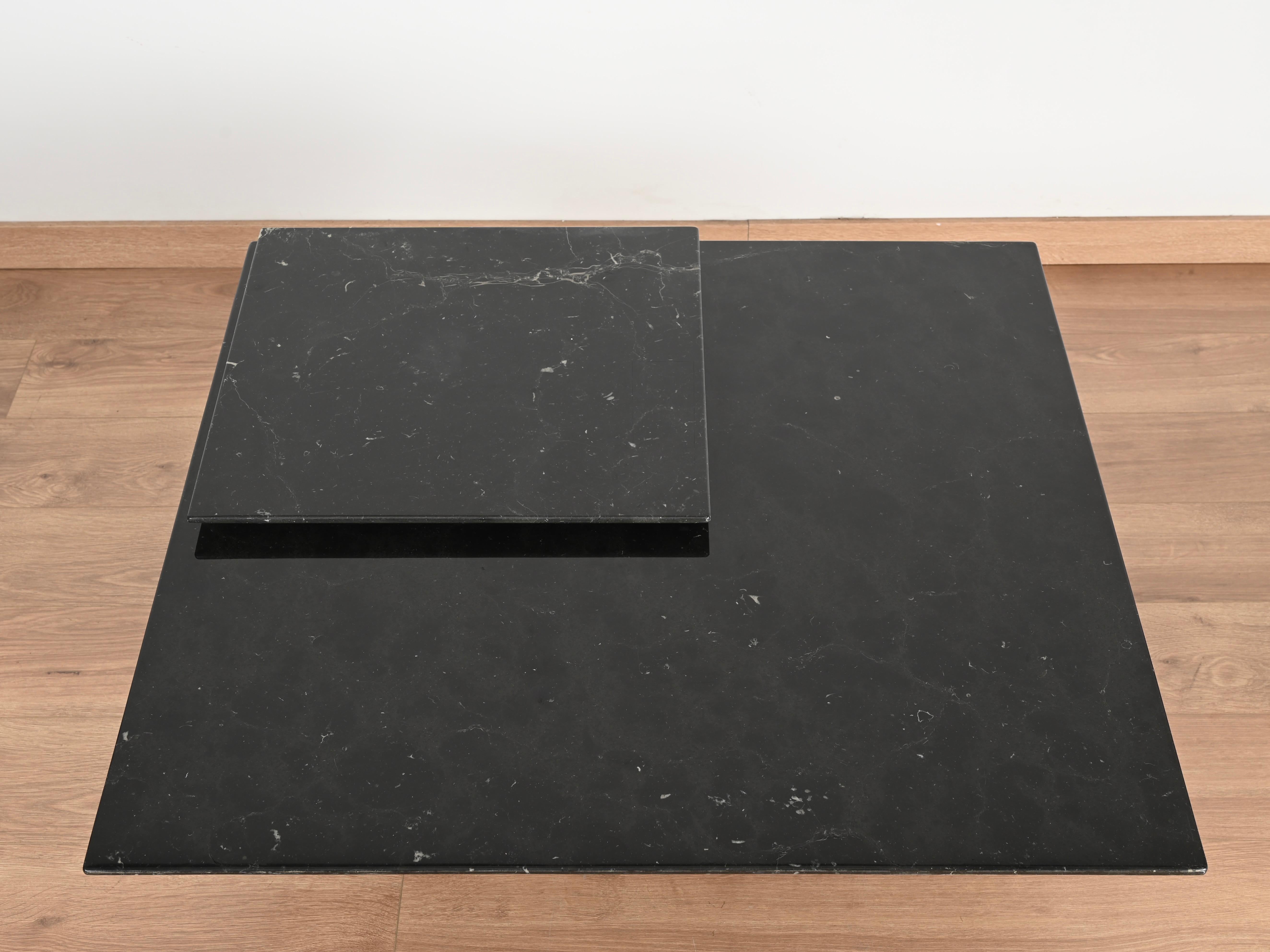Table basse italienne Marquina noire et chromée avec plateau, Cattelan 1970 en vente 7