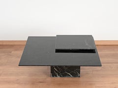 Italian Coffee Table in Black Marquina Marble and Chrome w/ Tray, Cattelan 1970s