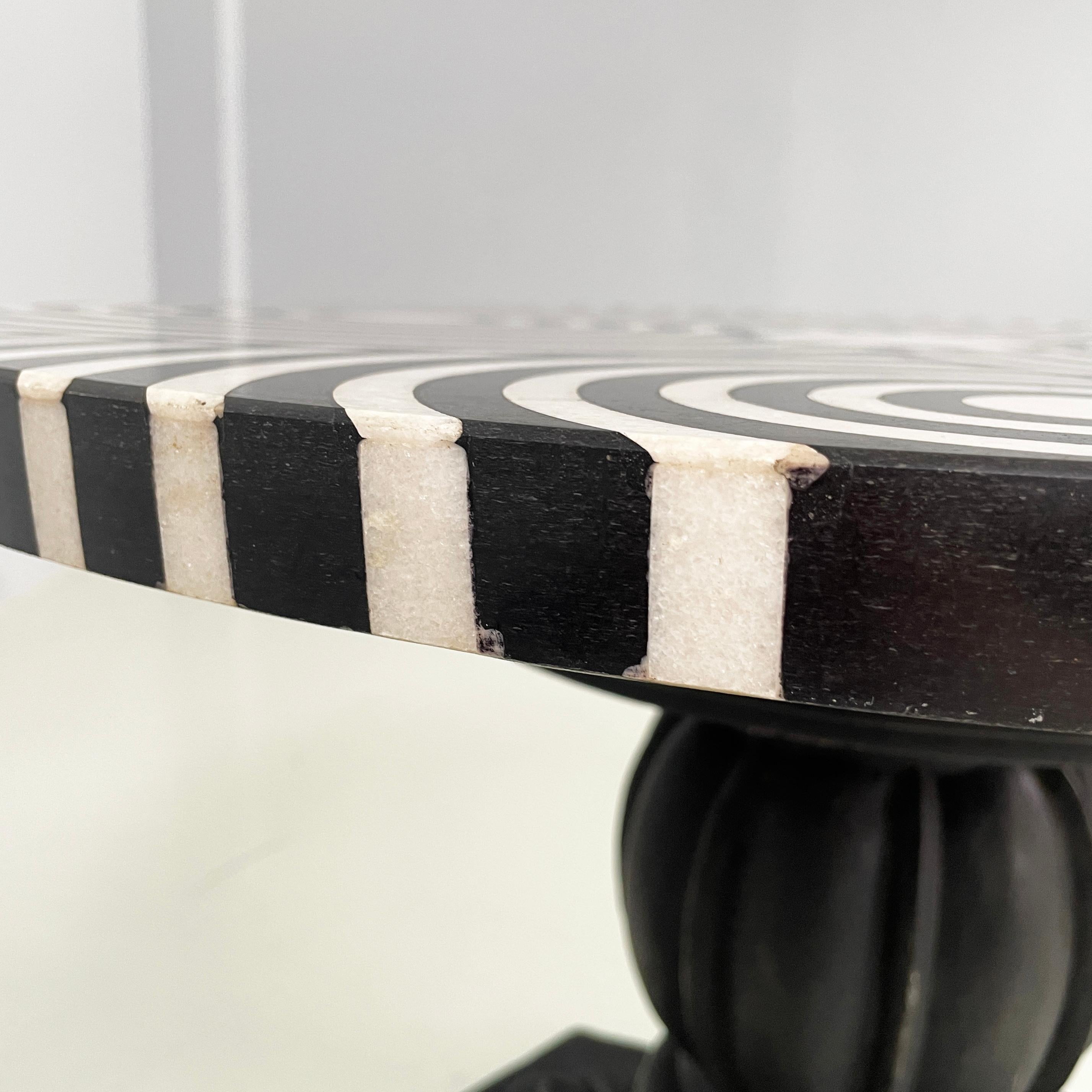 Italian Coffee table in cast iron, black and white marble, early 1900s For Sale 5