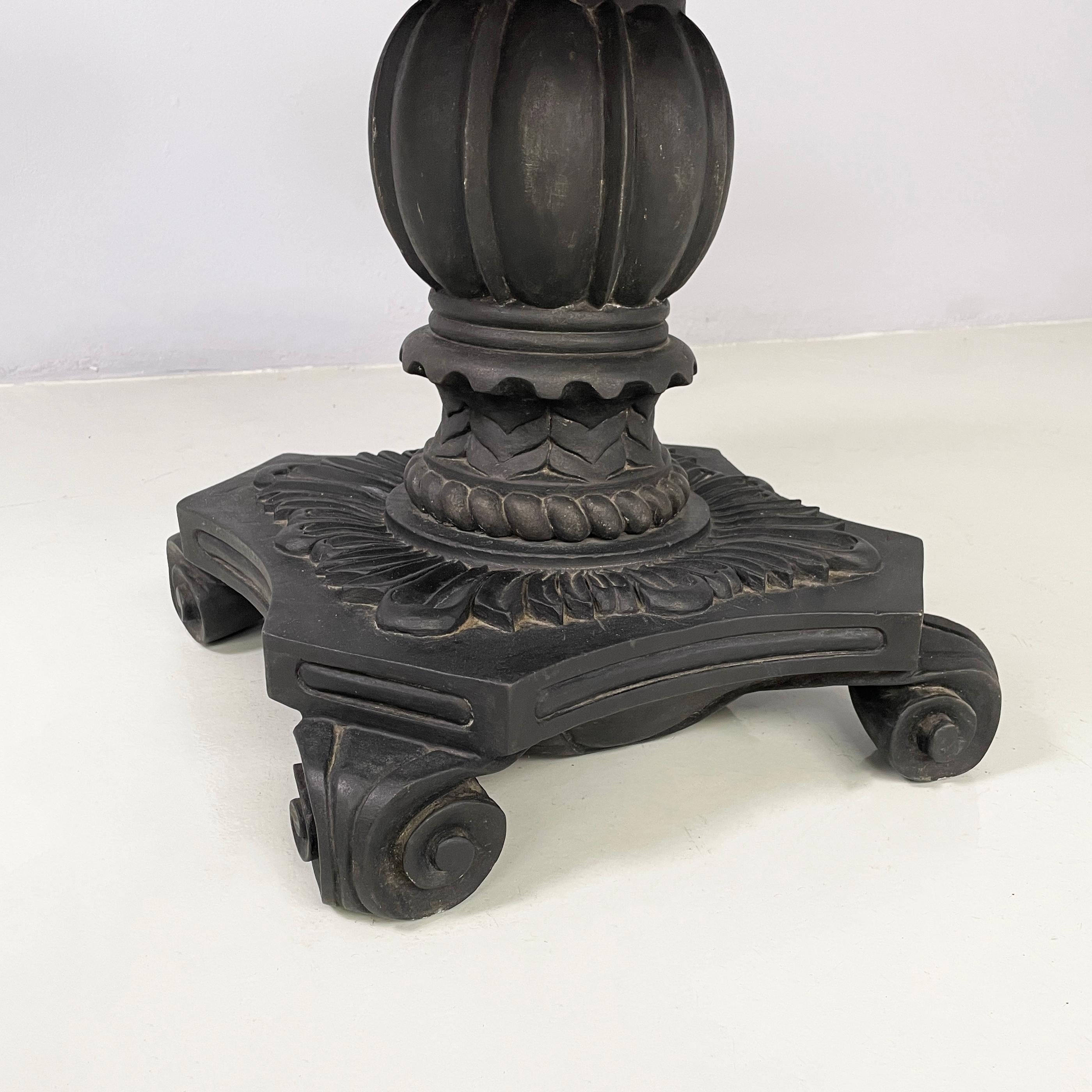 Italian Coffee table in cast iron, black and white marble, early 1900s For Sale 9