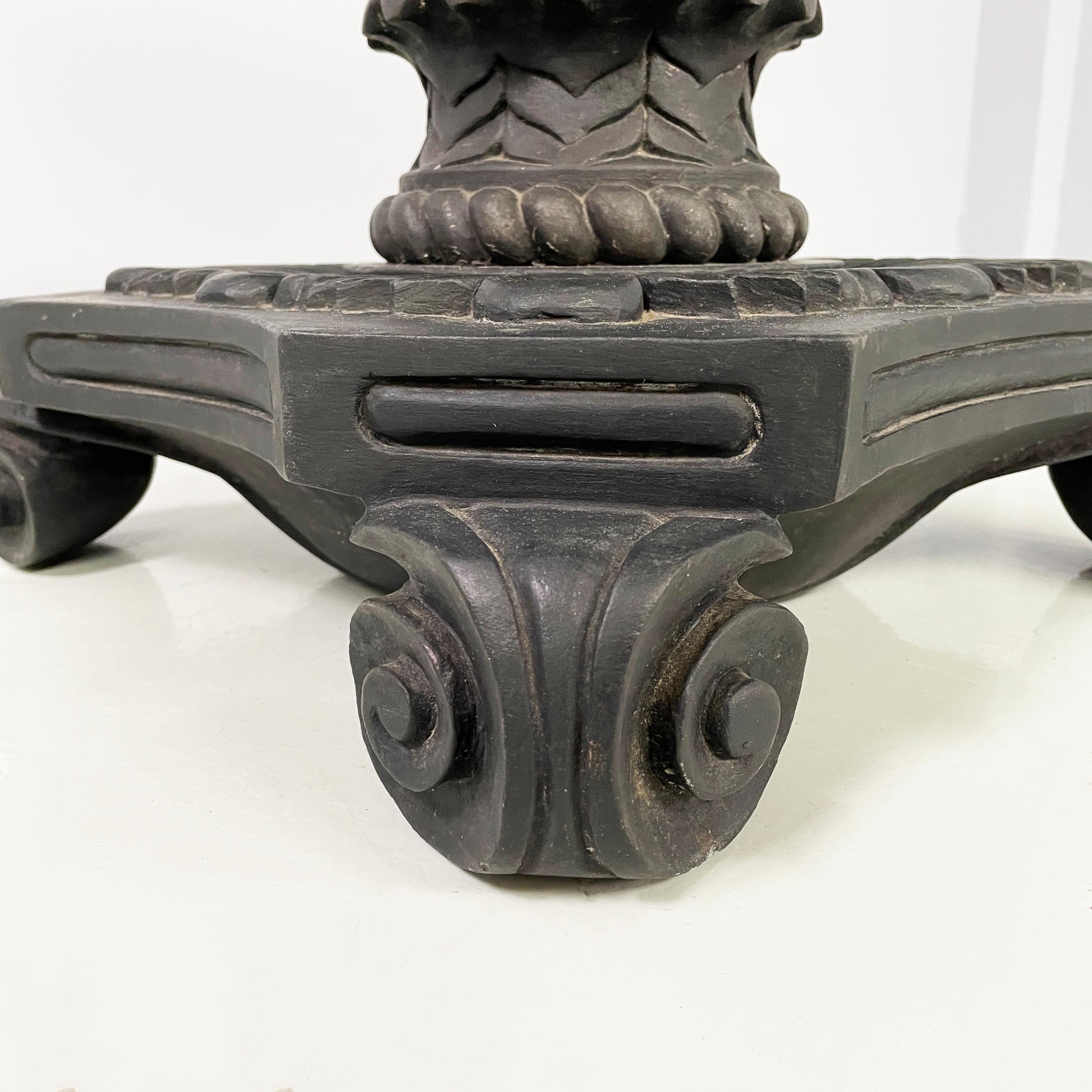 Italian Coffee table in cast iron, black and white marble, early 1900s For Sale 12