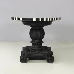 Italian Coffee table in cast iron, black and white marble, early 1900s