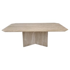 Italian Coffee Table in Travertine, 1980s