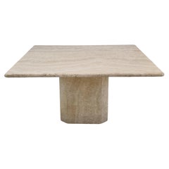 Table basse italienne en travertin, années 1980