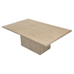 Italian Coffee Table in Travertine, 1980s