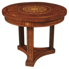 Italian Coffee Table Inlaid in Walnut, Bois de Rose and Maple, 20th Century