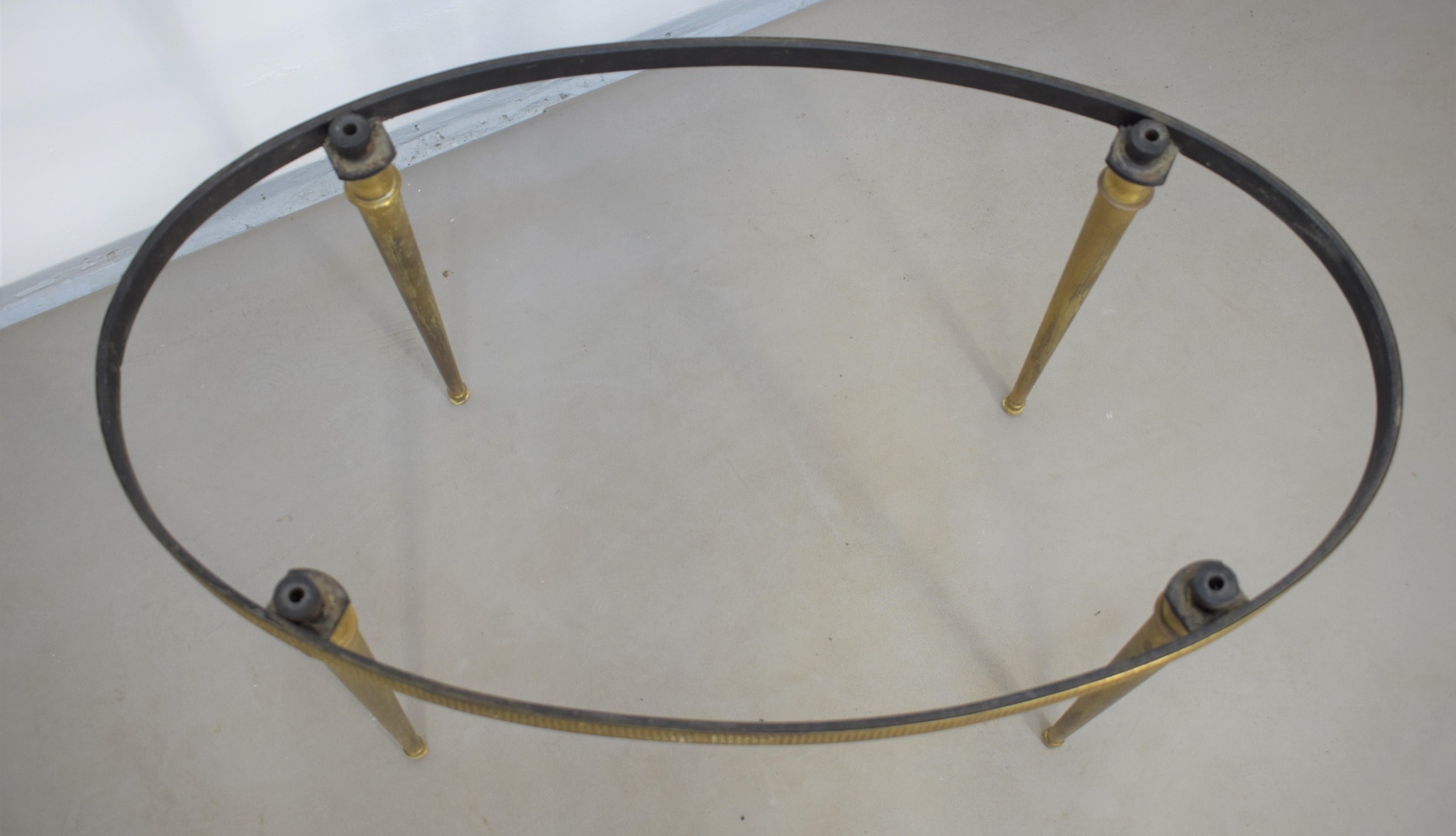Italian Coffee Table, Marble and Brass, 1960s For Sale 4