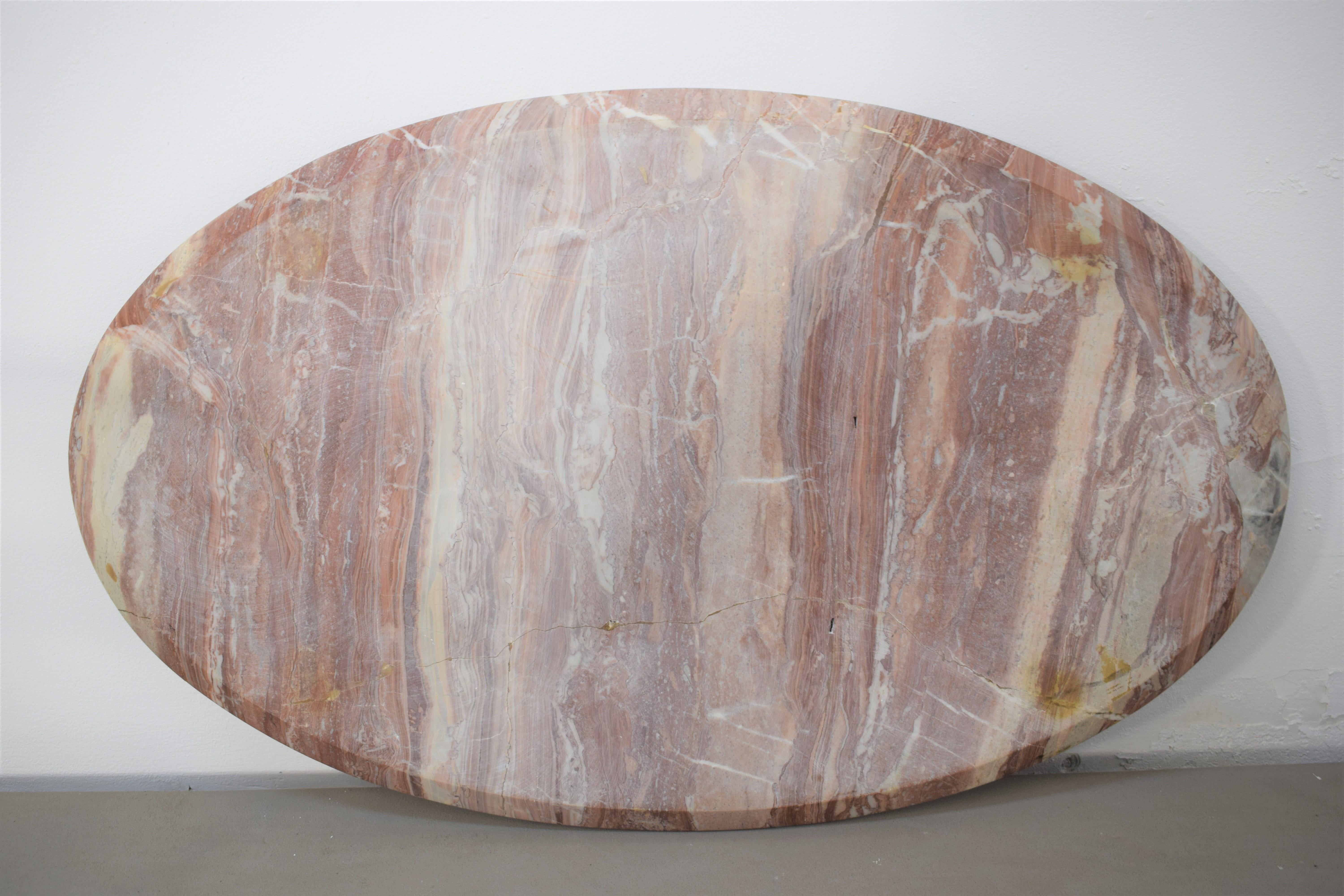 Table basse italienne, marbre et laiton, années 1960 en vente 3