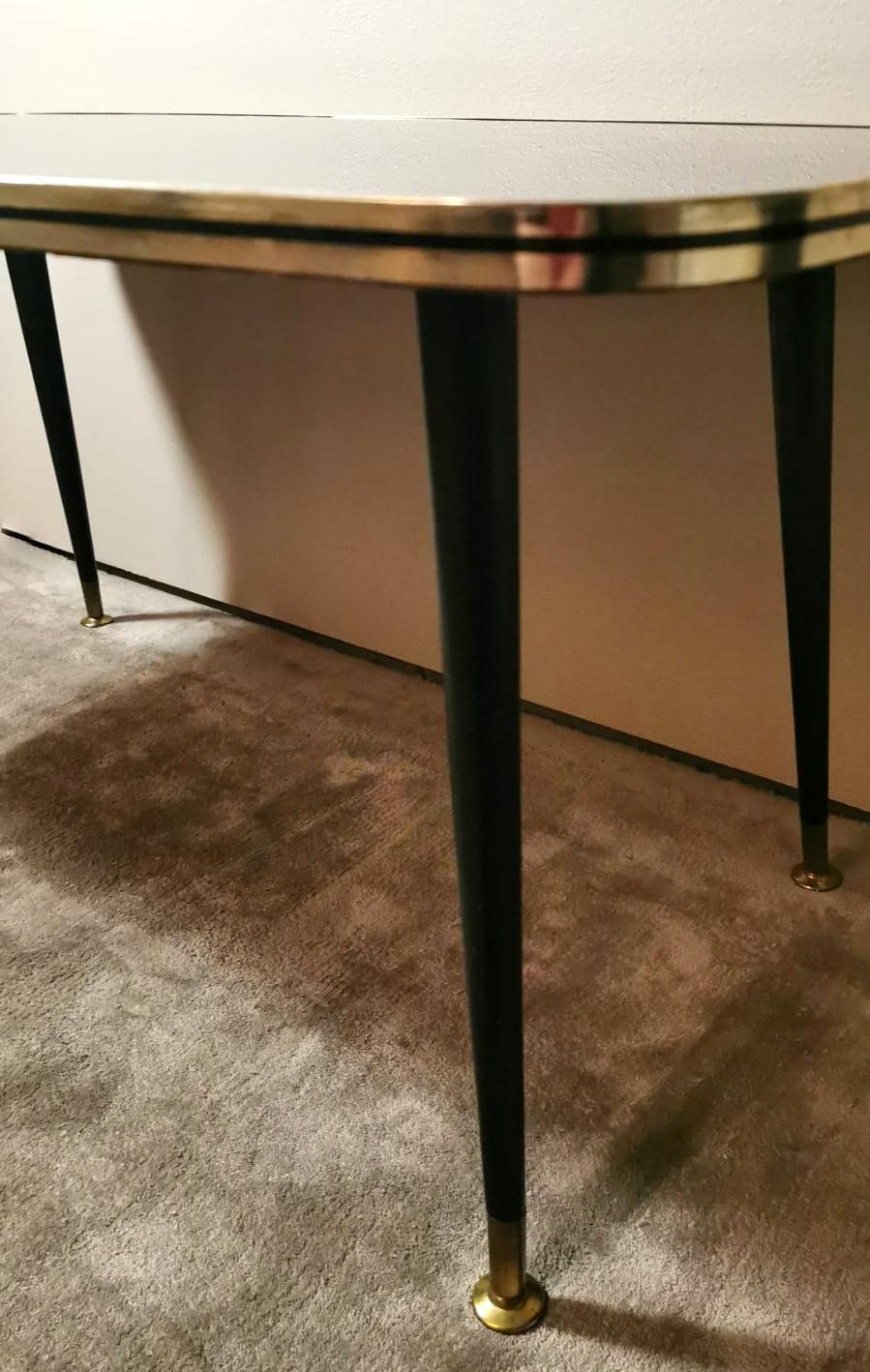 Italian Coffee Table Mod. Rene With Black Glass And Oriental Decoration For Sale 9