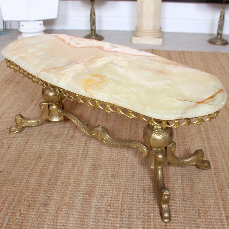 Italian Coffee Table Rococo Onyx Marble, Rococo Marble Coffee Table