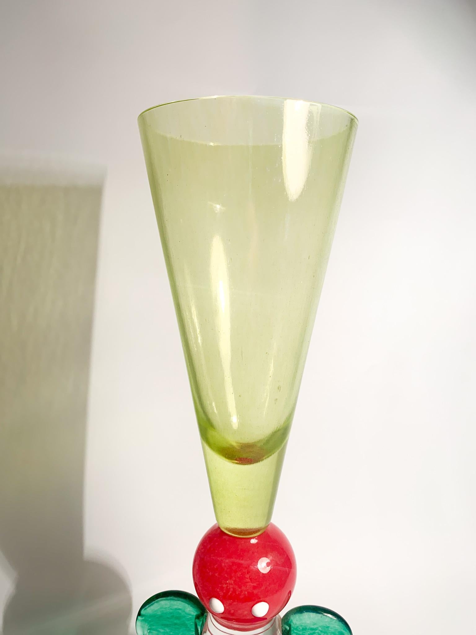 Verre de la collection italienne en verre de Murano multicolore des années 1950 en vente 3