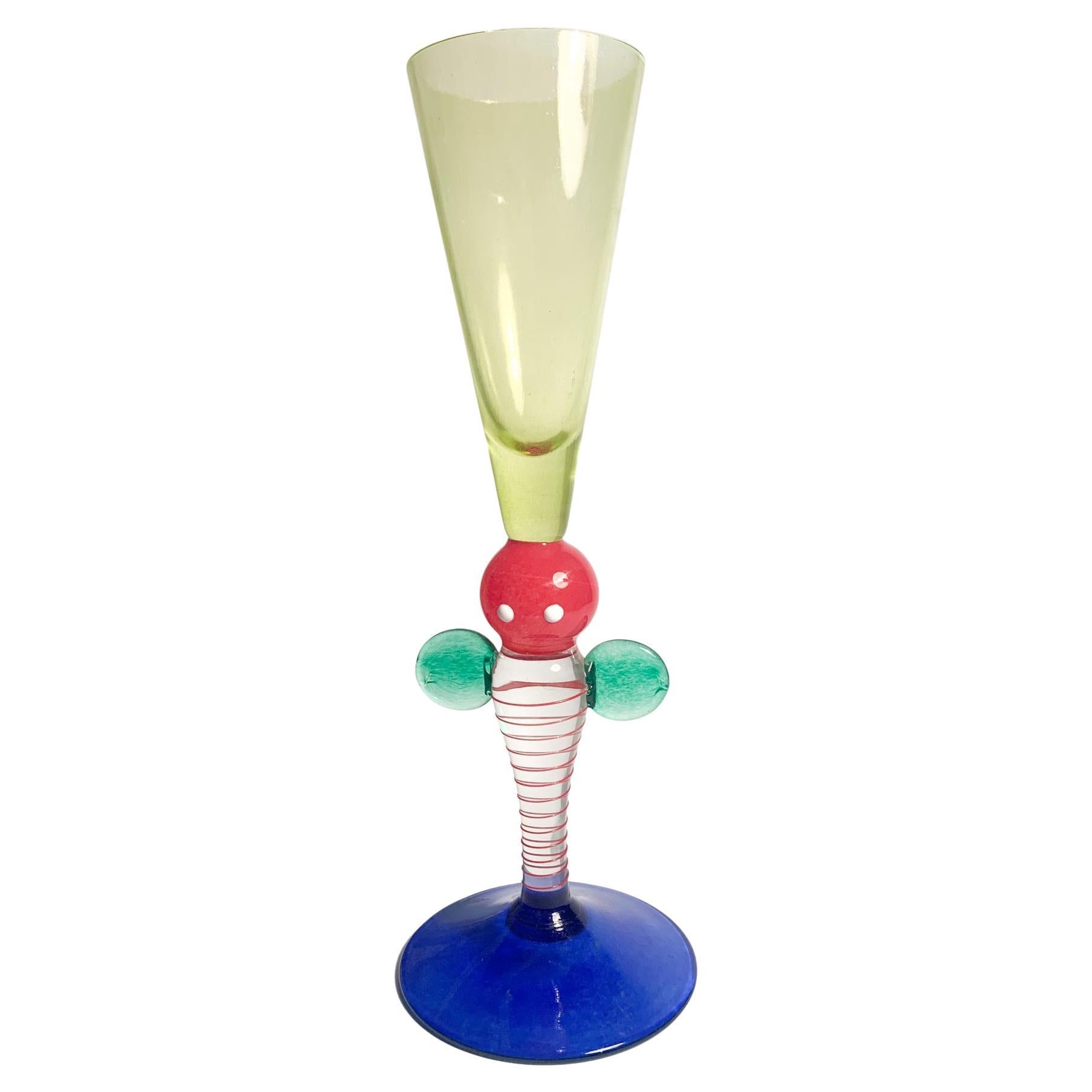 Verre de la collection italienne en verre de Murano multicolore des années 1950