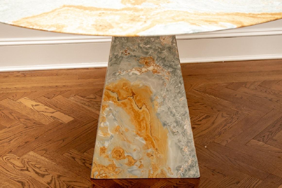  Italian Colored Stone Dining/Center Table in the Style of Angelo Mangiarotti 7