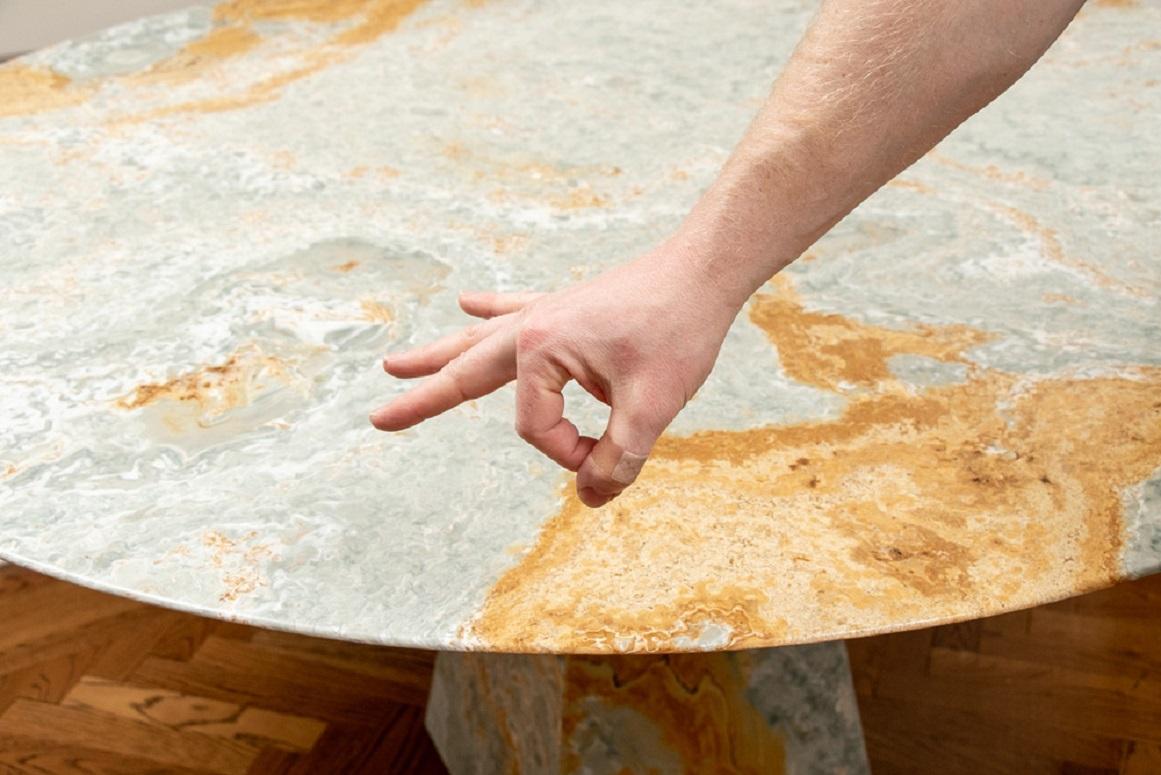  Italian Colored Stone Dining/Center Table in the Style of Angelo Mangiarotti 1