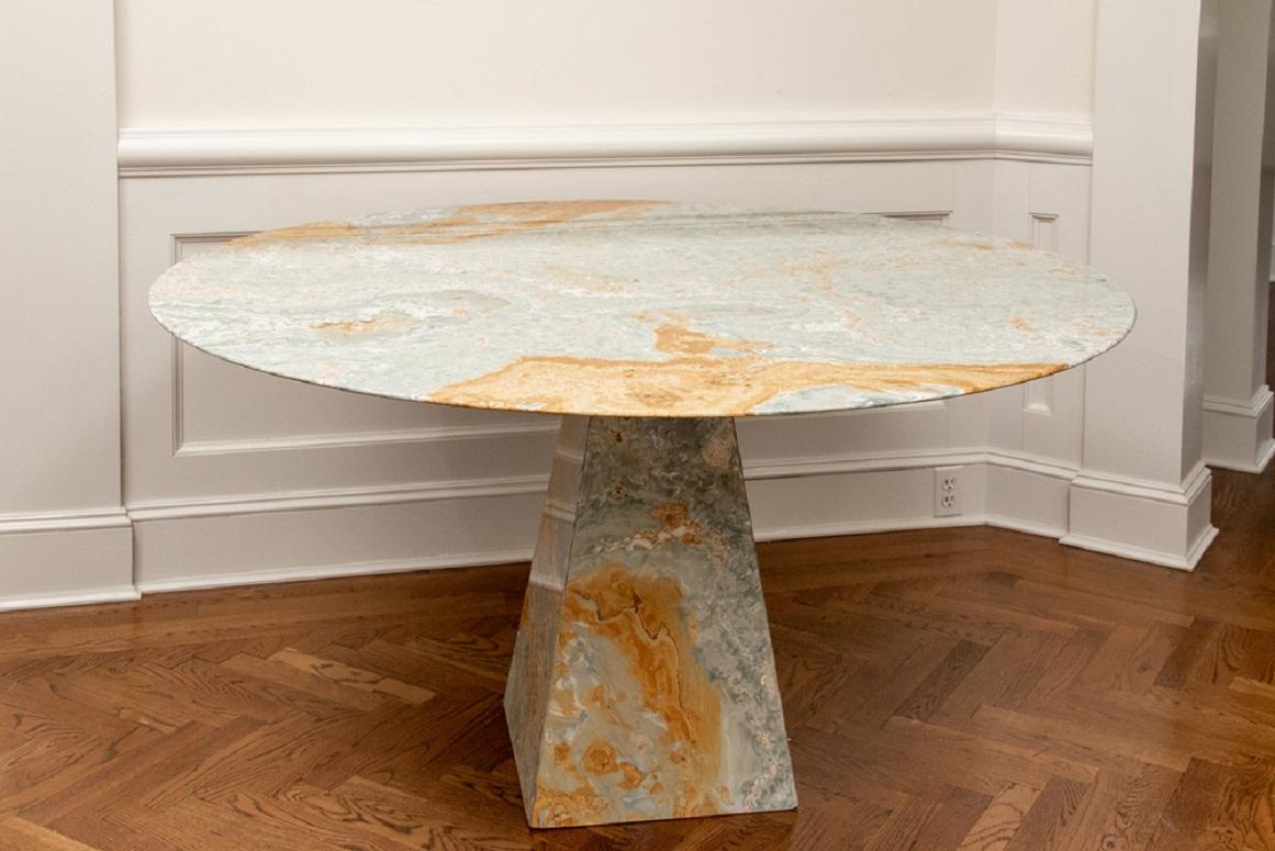  Italian Colored Stone Dining/Center Table in the Style of Angelo Mangiarotti 2