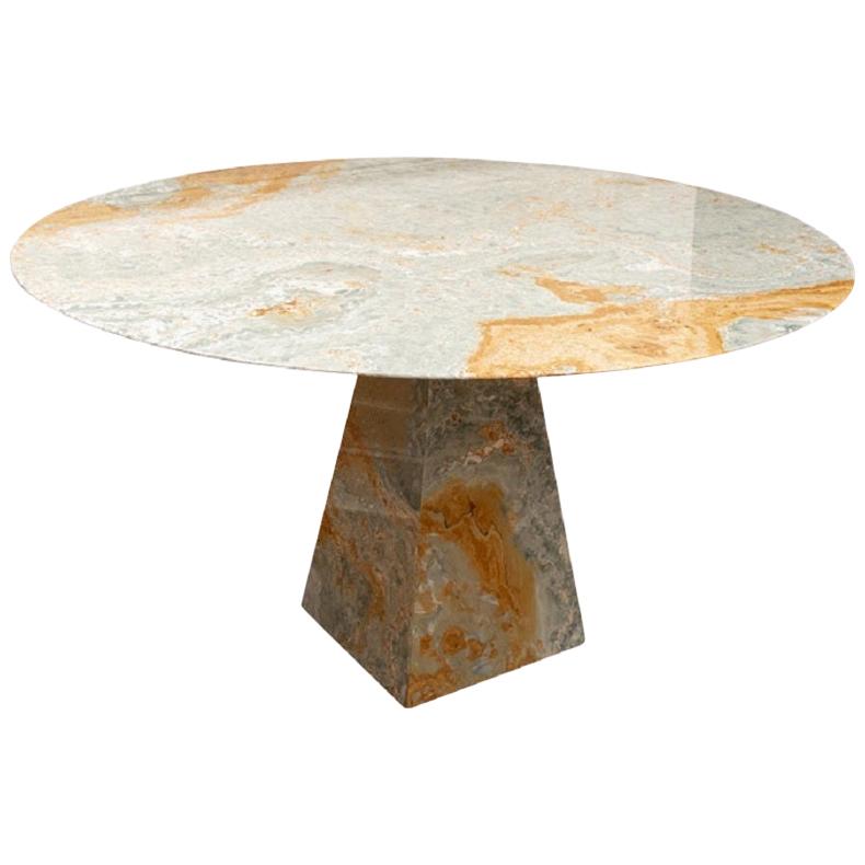  Italian Colored Stone Dining/Center Table in the Style of Angelo Mangiarotti