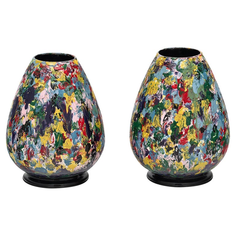 Italian Colourful Ceramic Vases For Sale at 1stDibs
