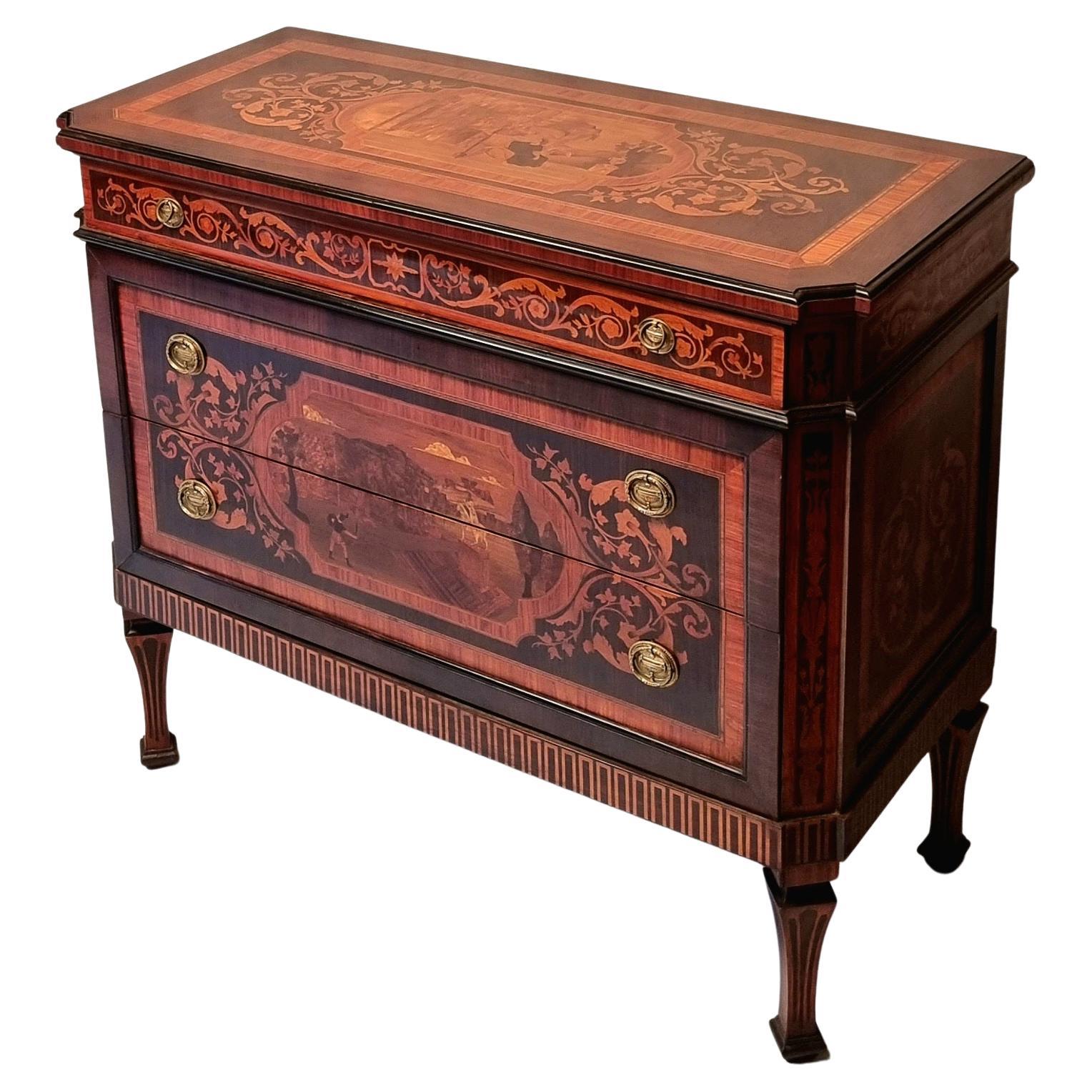 Italian Commode Louis XVI Style Rosewood, 20th Century For Sale