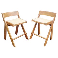 Vintage Italian Compass Counter or Bar Stools in the style of Le Corbusier, Italy 70s