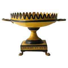 Antique Italian Compote Tazza with Scalloped Edge in the Regency Style 