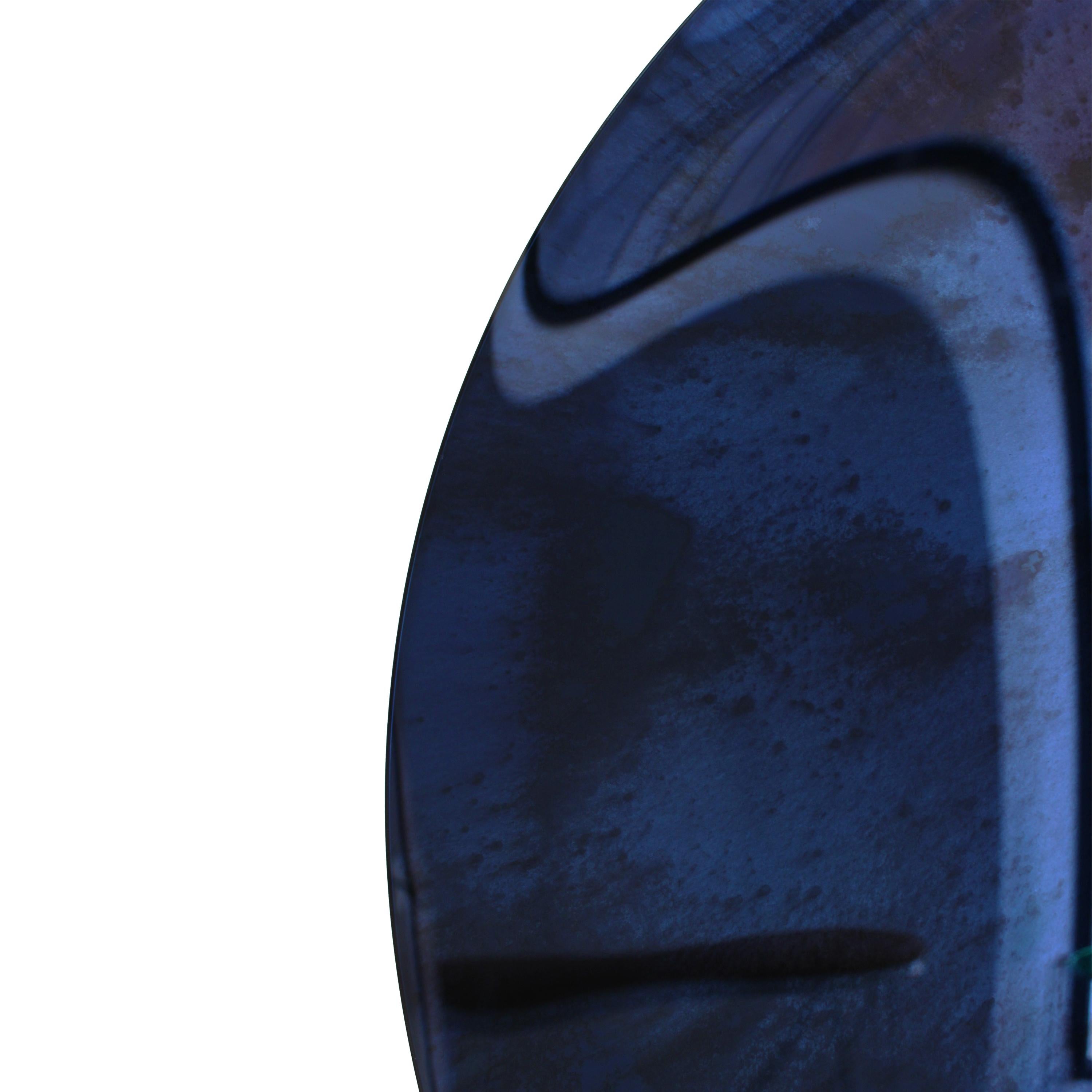 Italian Concave Blue Murano Glass Mirror with Brass Details, 2022 im Angebot 2