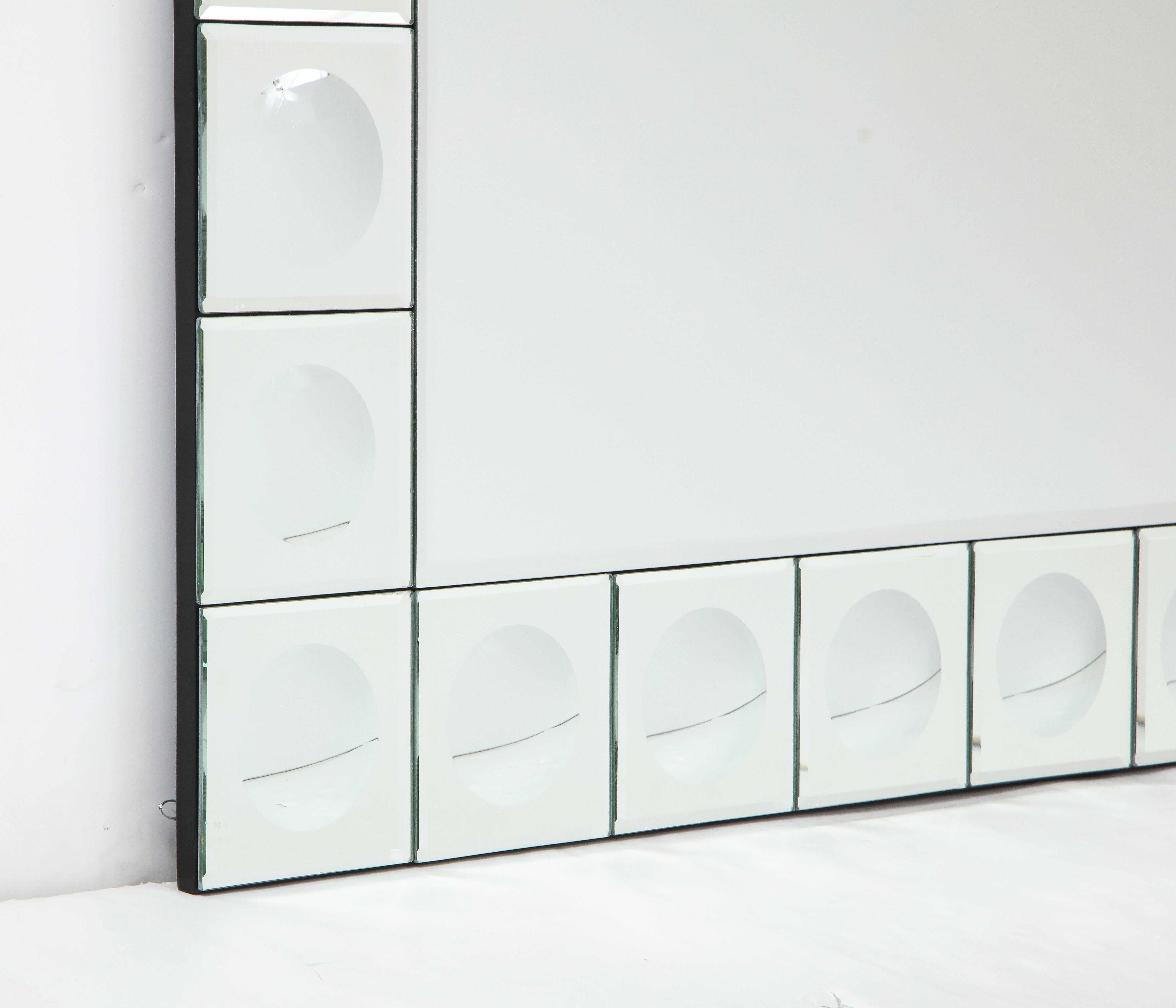 Italian Concave Dot Border Mirror For Sale 3