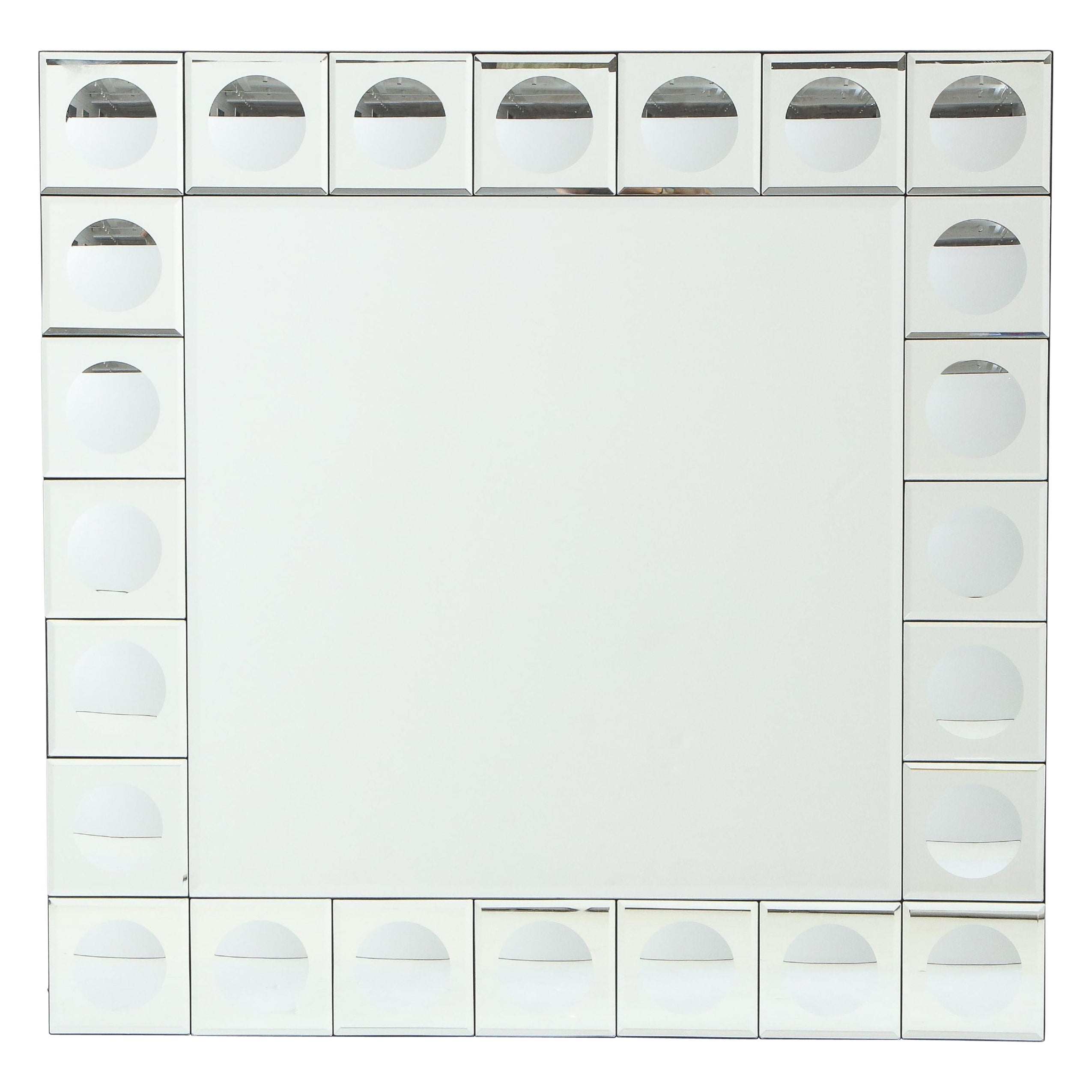 Miroir italien à bordure concave à pois