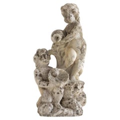 Italian Concrete Cherub Garden Fountain