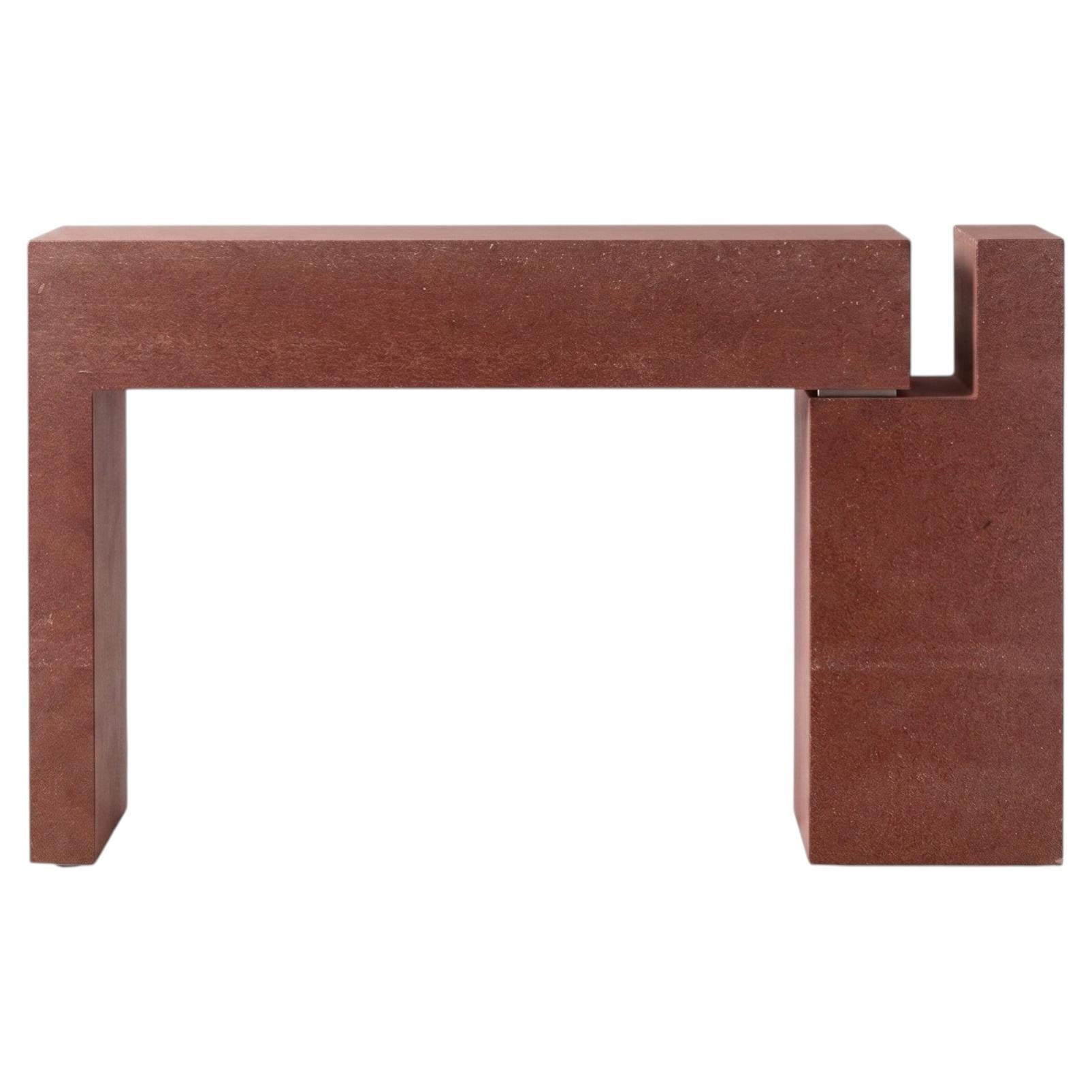 Italian Concrete Console Table Mogg Berlino - Dainelli Studio - Red Viroc For Sale