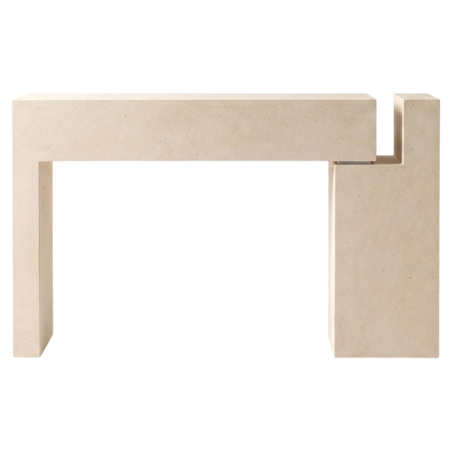 Italian Concrete Console Table Mogg Berlino - Dainelli Studio - White Viroc For Sale