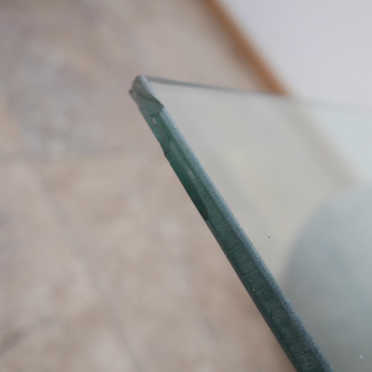 Glass Italian Concrete Mid-Century Vignelli Style Coffee Table For Sale