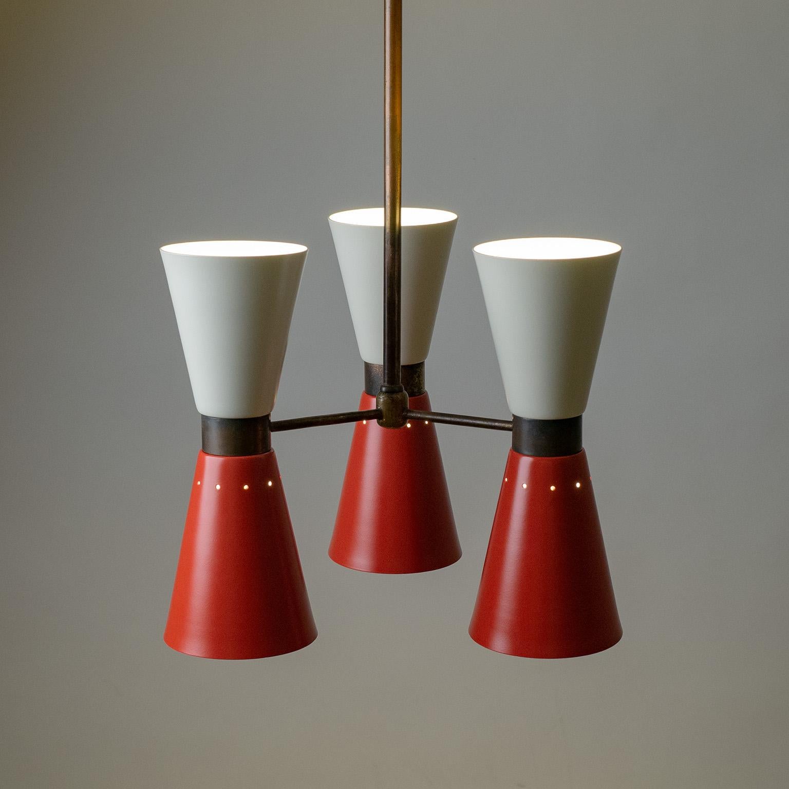 Mid-20th Century Italian Cone Chandelier, 1950s For Sale