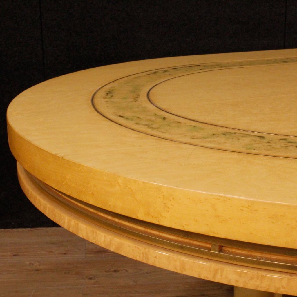 Italian Conference Table in Exotic Wood, 20th Century For Sale 1