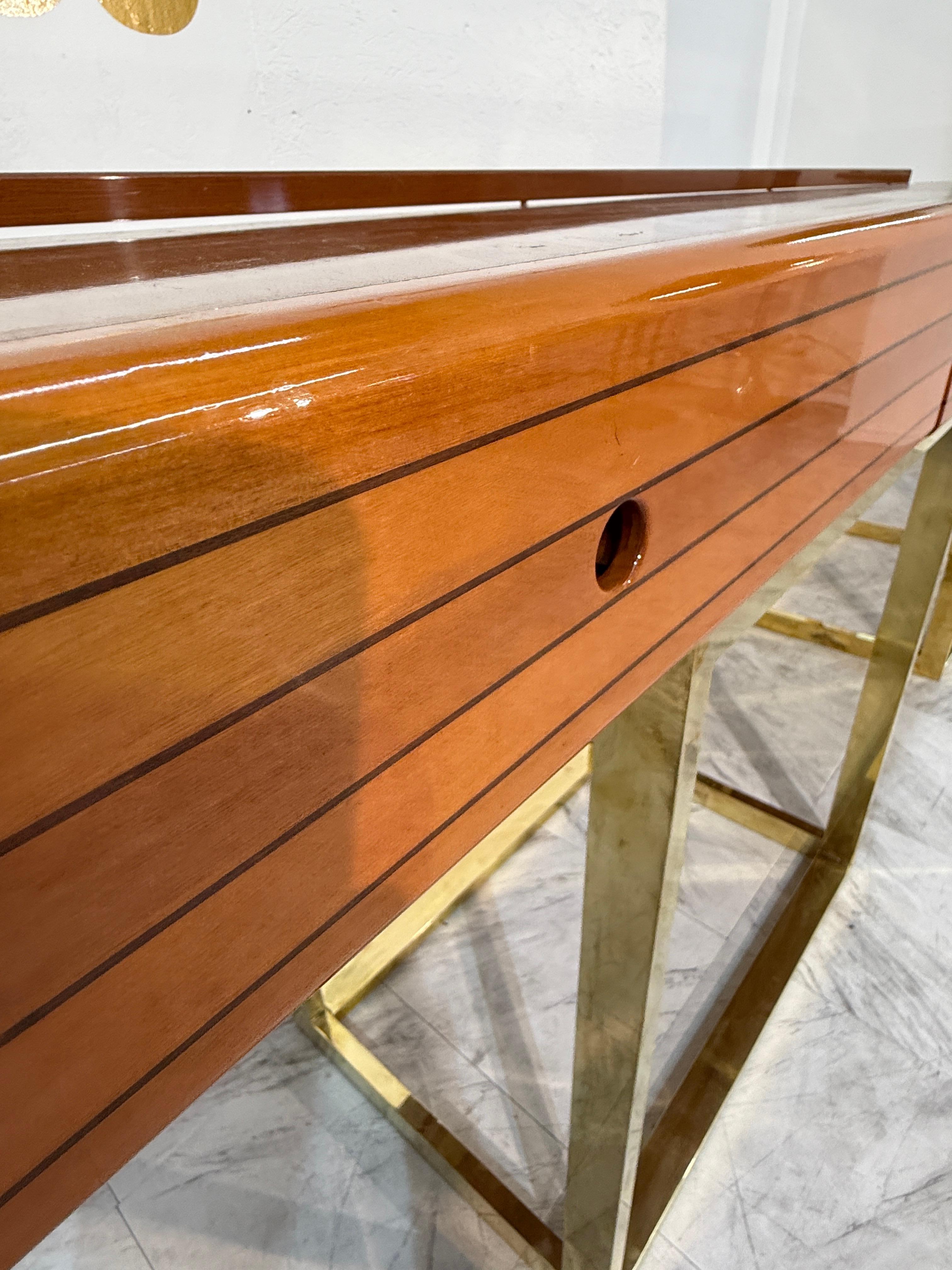 Wood Italian console by Afra & Tobia Scarpa, 70s For Sale